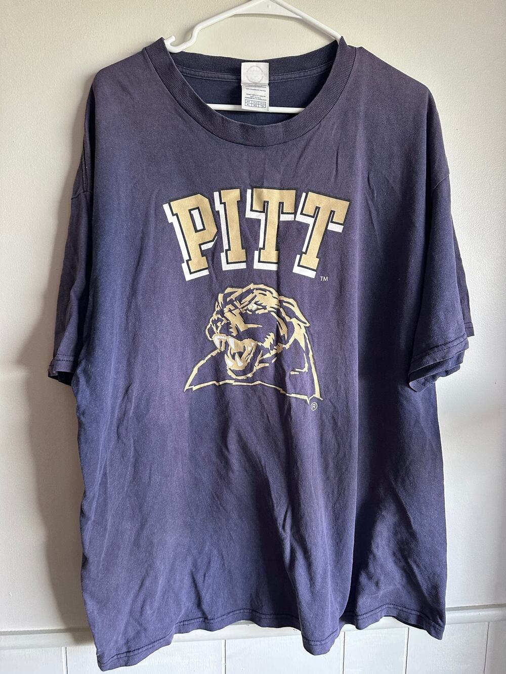Vintage Delta University of Pittsburgh Panthers Pitt T-Shirt Navy Blue XL